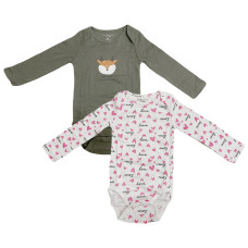 Fox & Bunny Baby Bodysuit Multi 2pcs pack L-80B